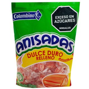 Riquísimo dulce relleno sabor a anís, viene por 100 unidades, y su peso es de 350 g.