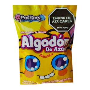 Delicioso algodón de azúcar con sabor a maracuyá, viene 1 unidad, y su peso es de 18 g.